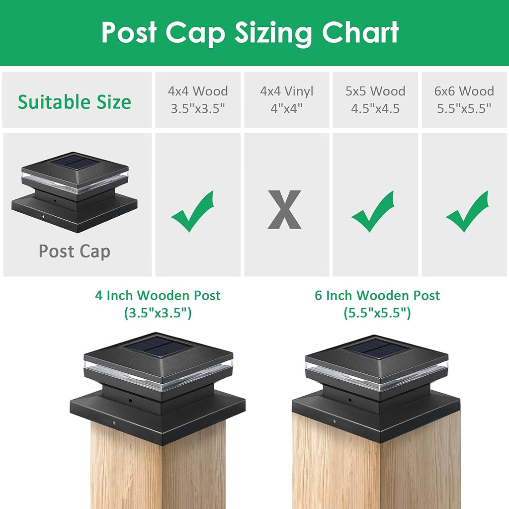 8pcs LED Waterproof Solar Post Cap Lights F78197