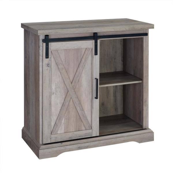 Grey Wash Rustic Accent Cabinet V4605