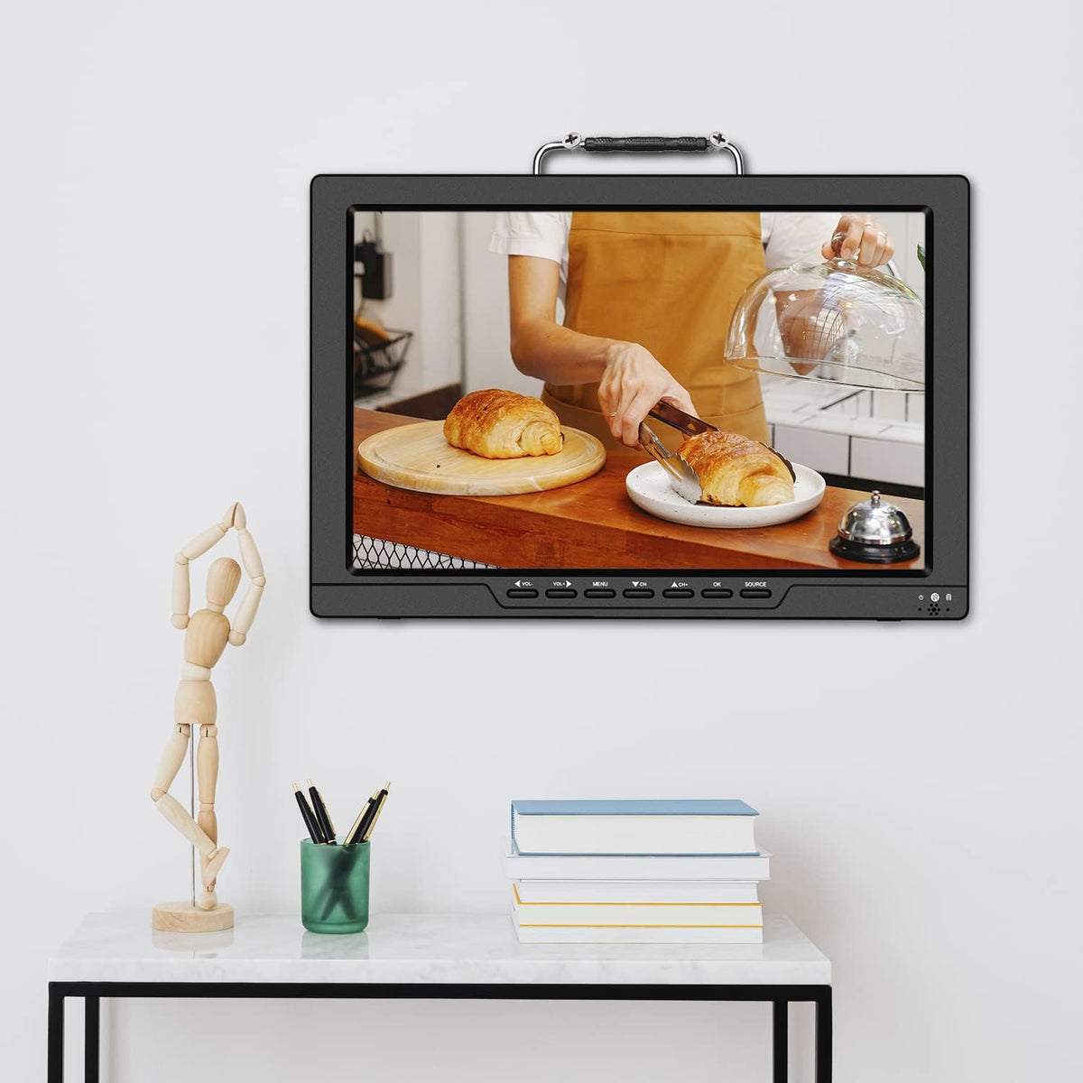 13.3 Inch Portable TV with ATSC Digital TV, Rechargeable Battery, HDMI Input A956