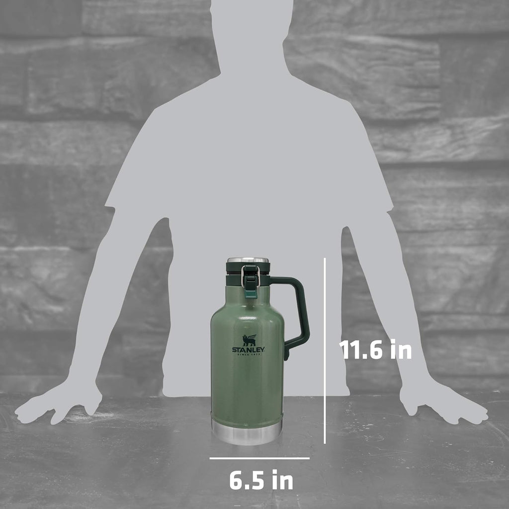 64oz Stainless Steel Vacuum Insulated Beer Growler with 4 Metal Tumblers G388929