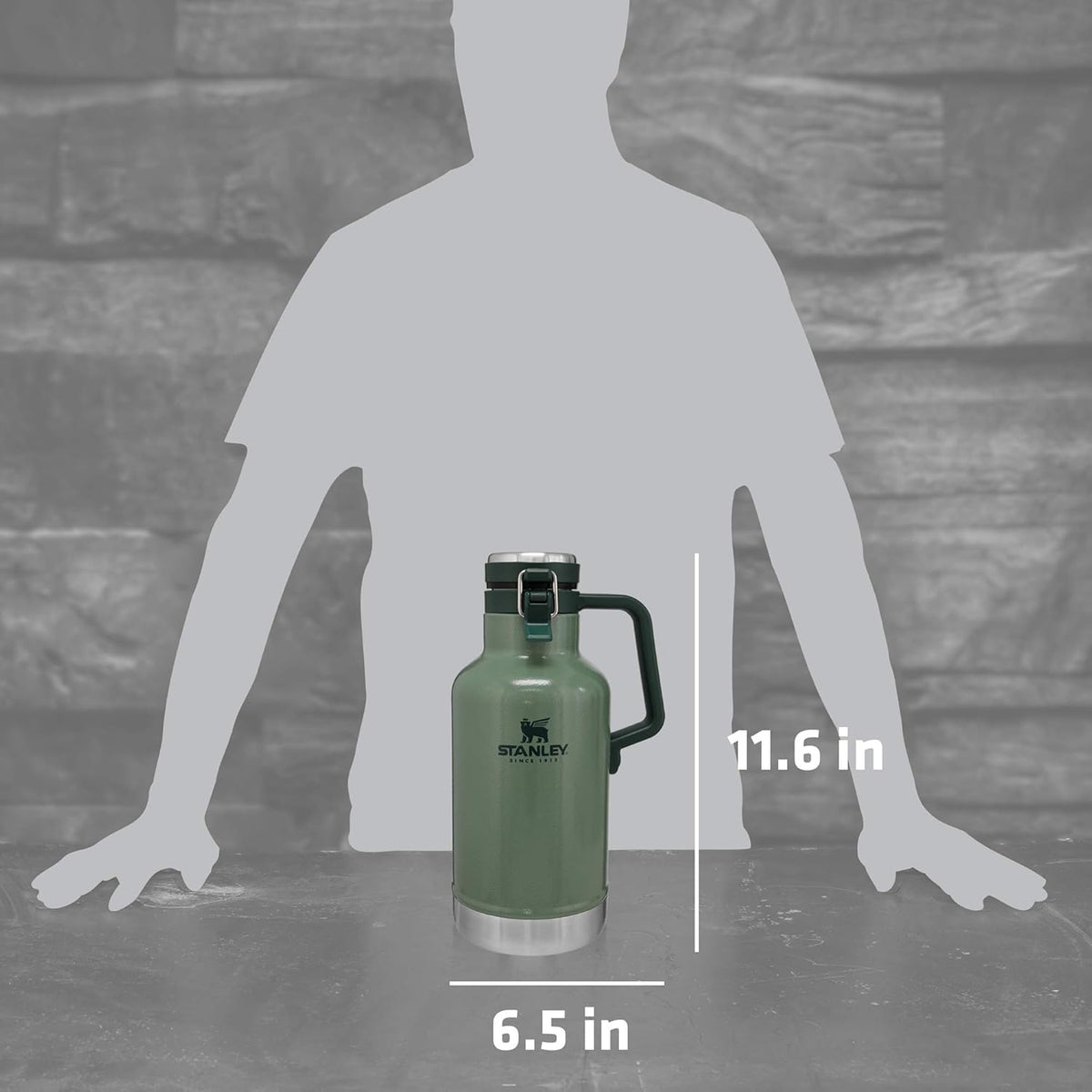 64oz Stainless Steel Vacuum Insulated Beer Growler with 4 Metal Tumblers G388929