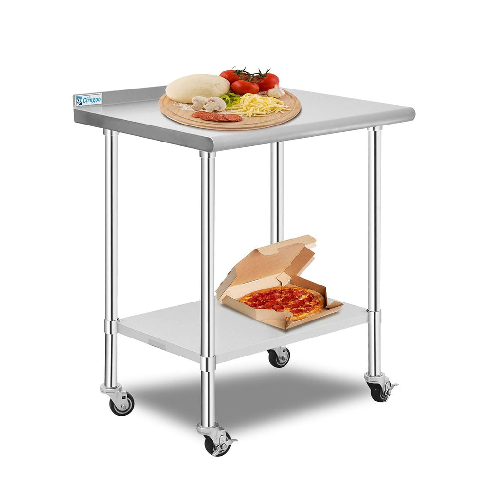 Stainless Steel Table 24 x 36 Inches with Caster Wheels and Undershelf P2773