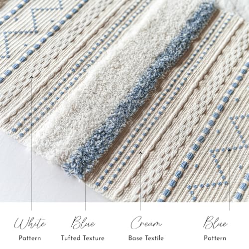 Cream Beige 16x39 INCH Woven Tassel Wall Hanging Tapestry G429