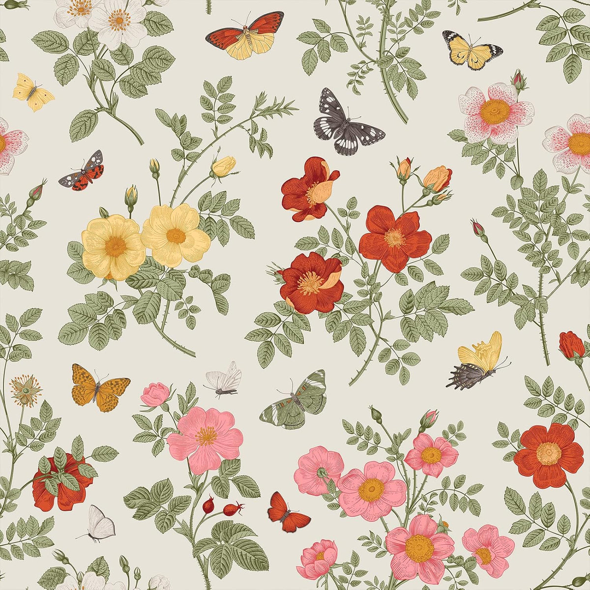 17.7''x118'' Multicolor Floral Peel and Stick Wallpaper N593