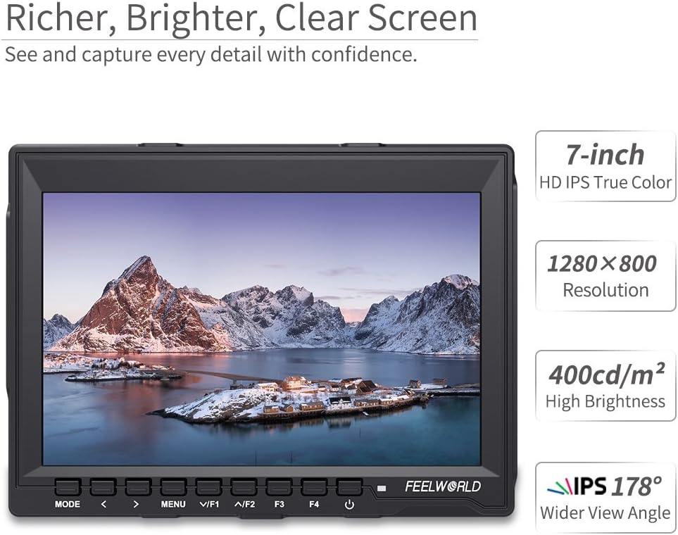 7 Inch 1280x800 IPS Field Monitor with Sunshade Q15885
