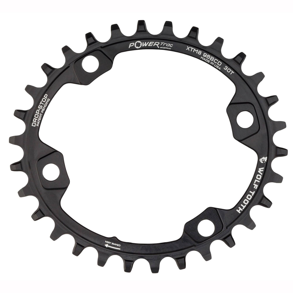 Elliptical Chainring 30T x 96 Asymmetrical BCD Black H829415