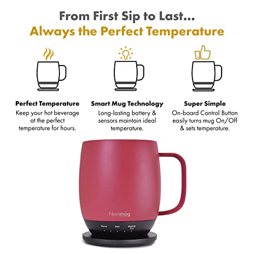 Burgundy 14 oz Self-Heating Coffee Mug P17758