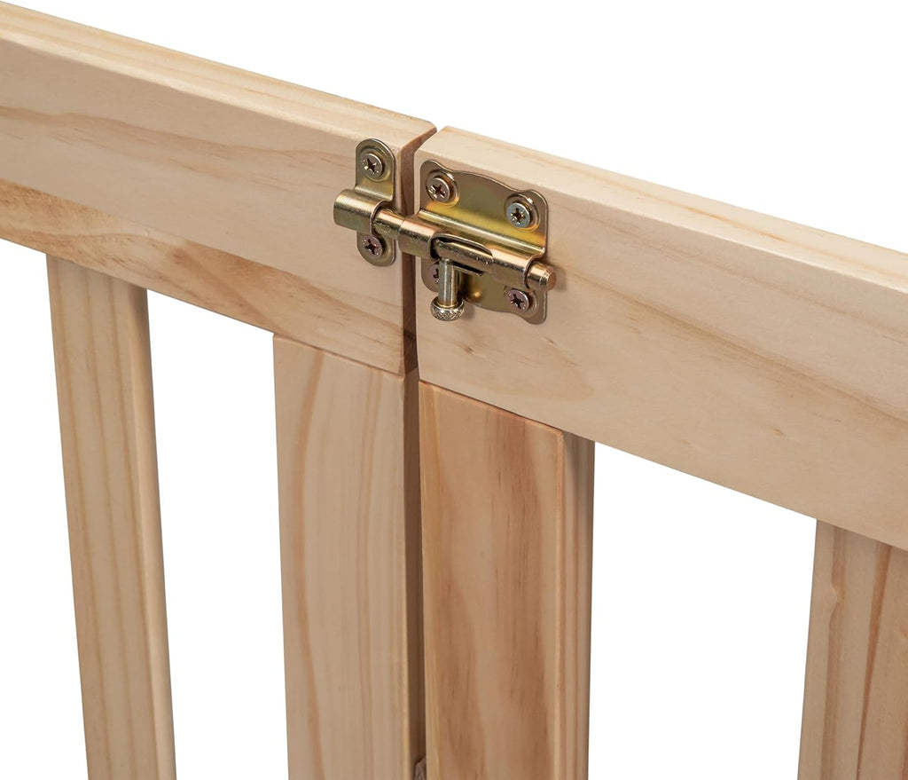 Natural Full Size Floor Bed Frame with Fence and Door N93183