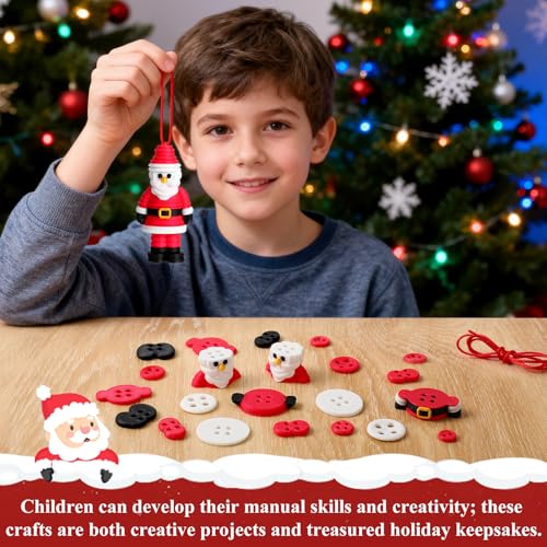 DIY Christmas Button Ornament Making Set, 4PCS F3075