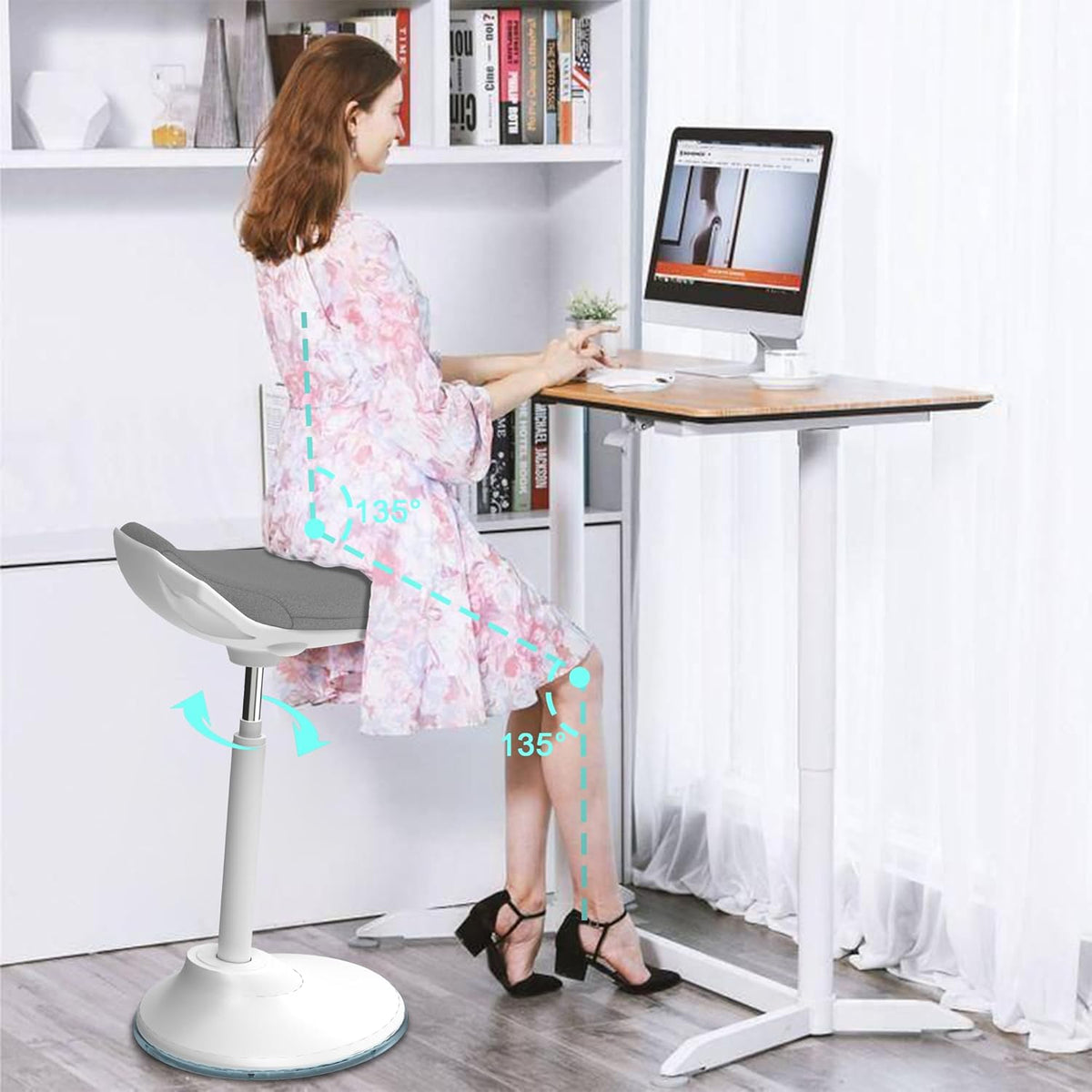 Adjustable Ergonomic Standing Stool Y156