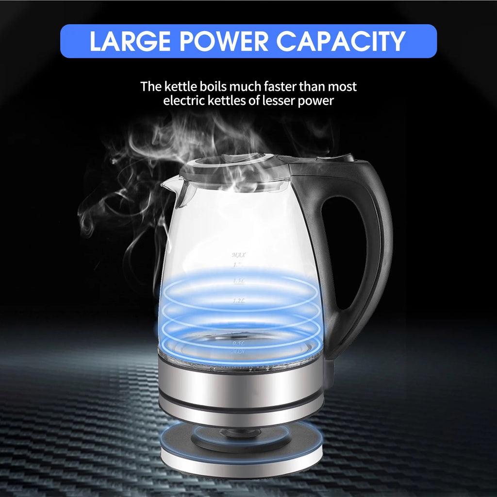 1.7L 1500W Glass Electric Kettle with Auto Shut-Off F27377