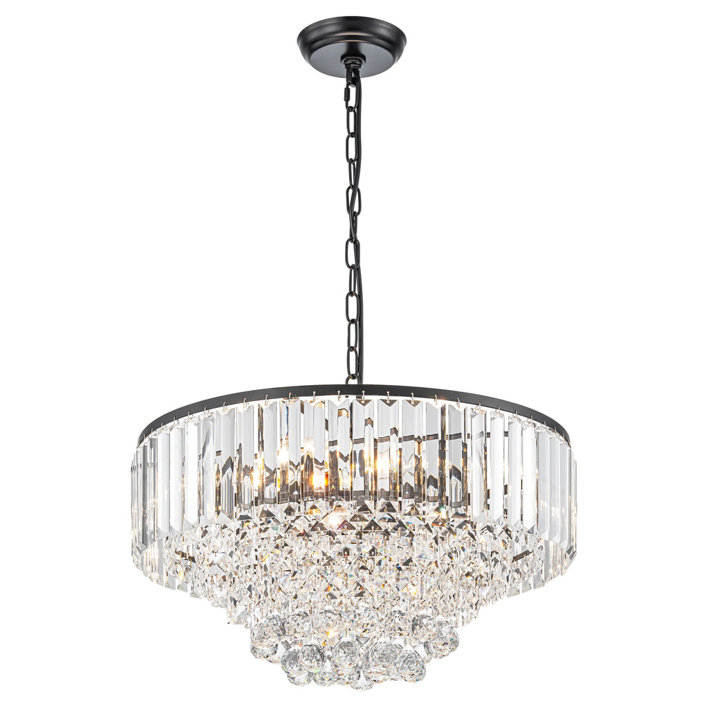 5-Light Tiered Drum Crystal Chandelier W17978