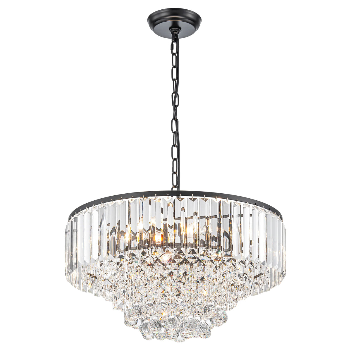 5-Light Tiered Drum Crystal Chandelier W17978
