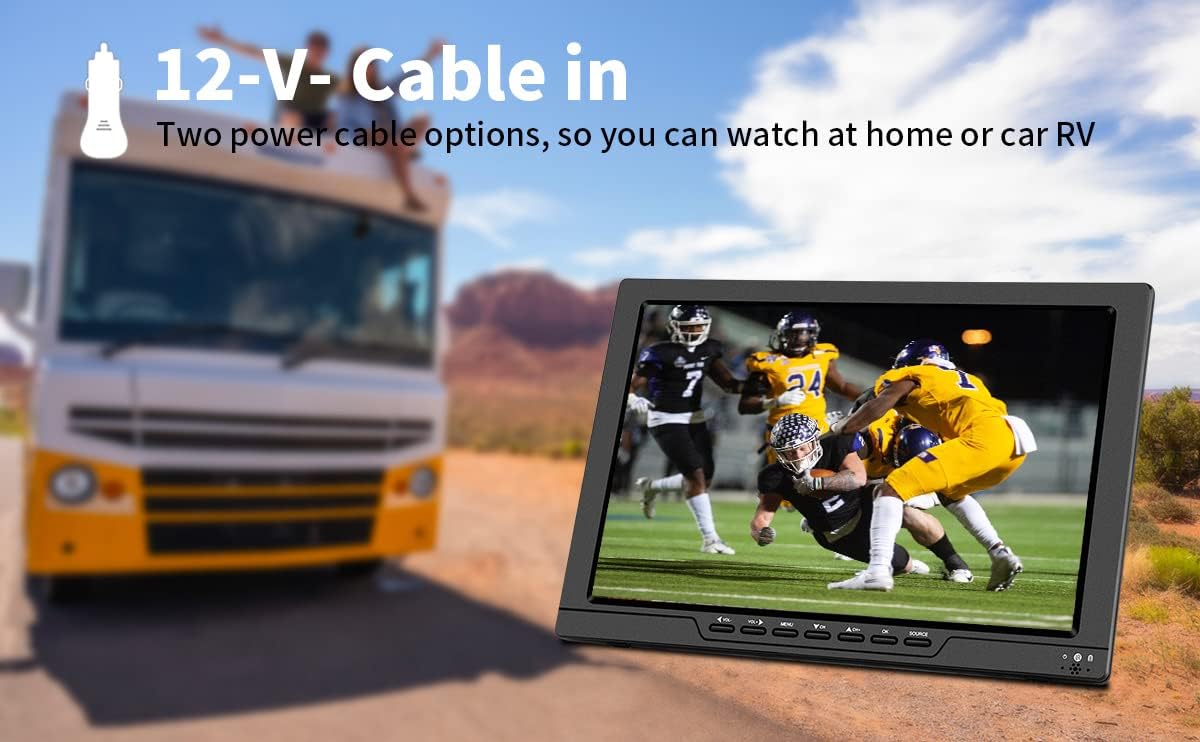 13.3 Inch Portable TV with ATSC Digital TV, Rechargeable Battery, HDMI Input A956