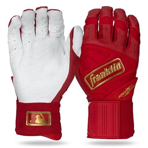MLB Batting Gloves - Durable Full Wrap Cage Practice Gloves - Heavy Duty Leather F78394
