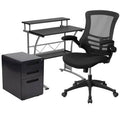 Ergonomic Desk, Chair and Filing Cabinet 3-Piece Set N1491