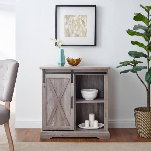 Grey Wash Rustic Accent Cabinet V4605