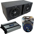 Compatible with Universal Car Dual 10 Loaded Vented Port Sub Box Enclosure with Amplifier V18684