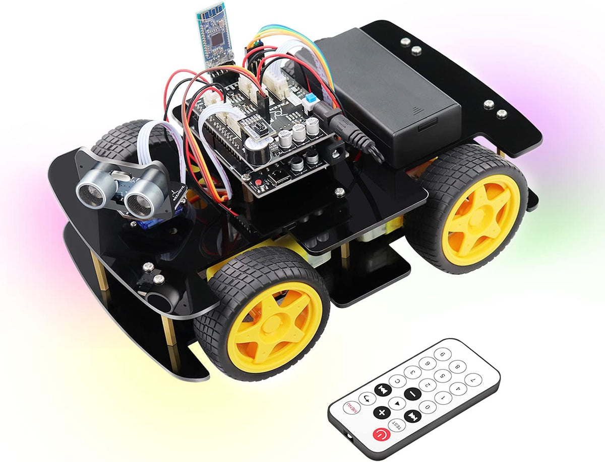 4WD Car Kit with RF Remote, Line Tracking, Obstacle Avoidance, Ultrasonic Sensor I8289