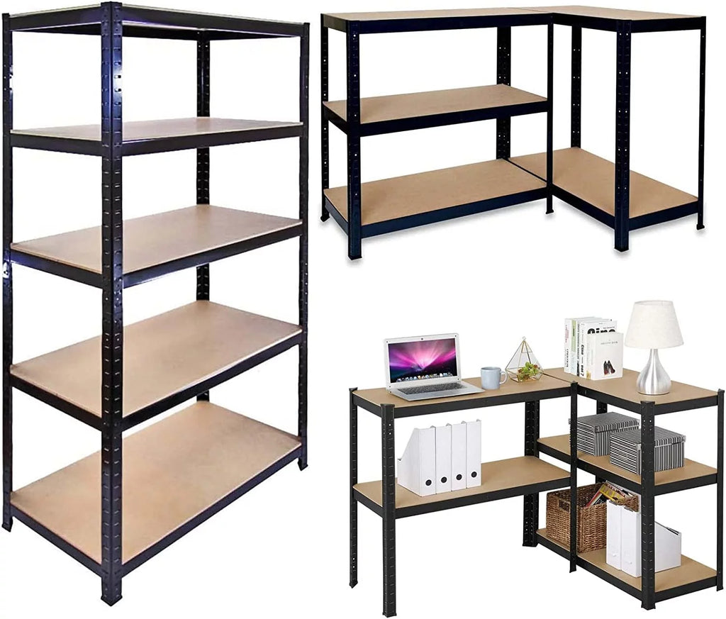 5-Tier Shelving Unit 59"x28"x12" Black W2630