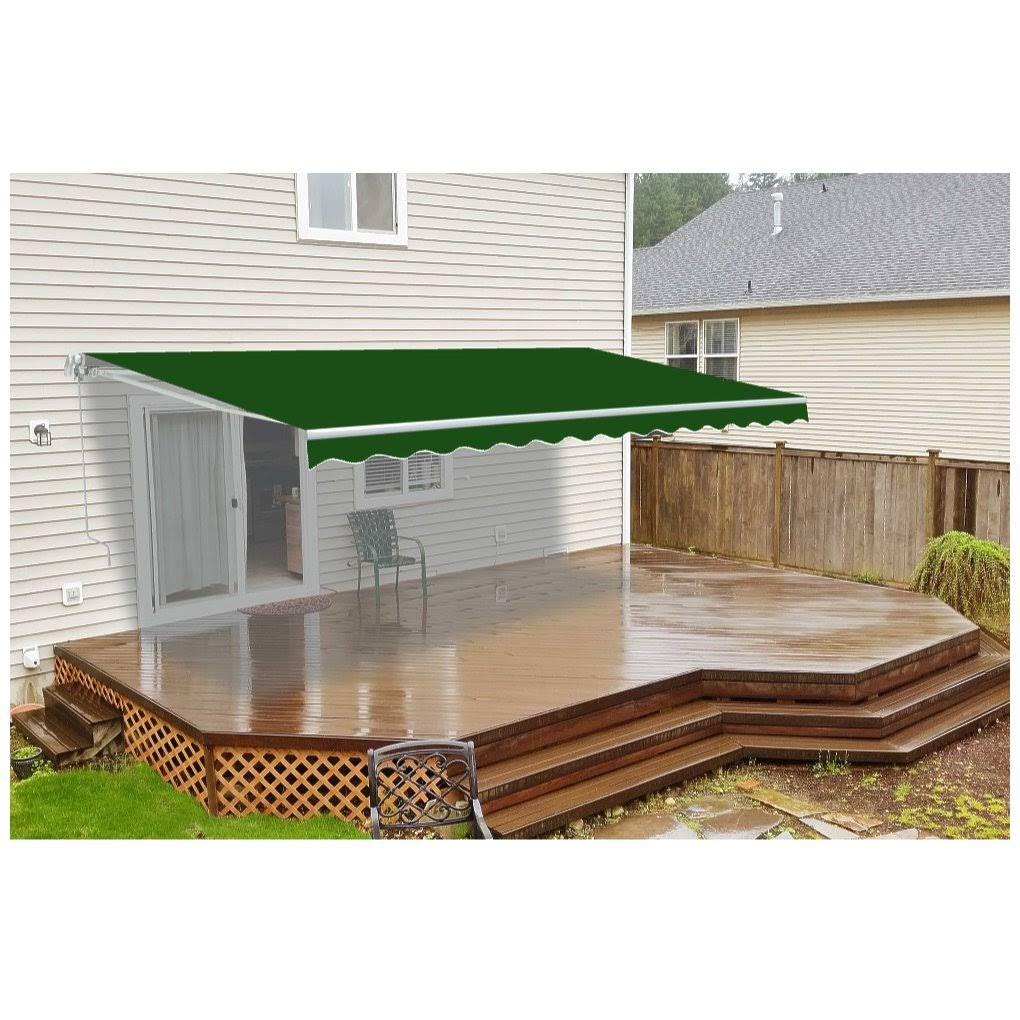 Green 13' x 10' Retractable Motorized Patio Awning Z850208