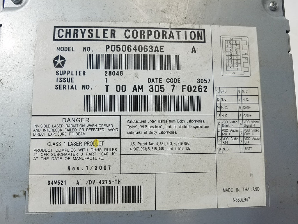 Rear Entertainment DVD Player V15361