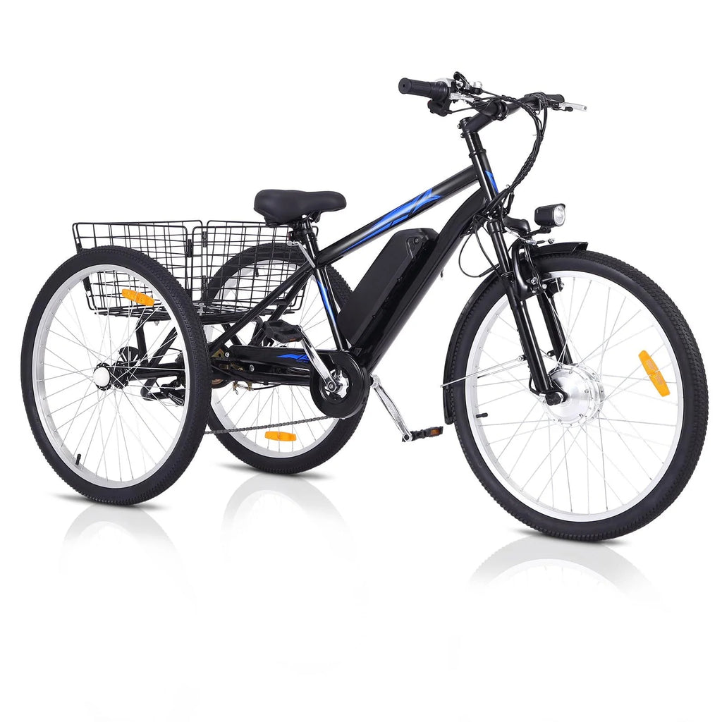 Electric Tricycle 24 7 Speeds 3 Wheels Blue A61291