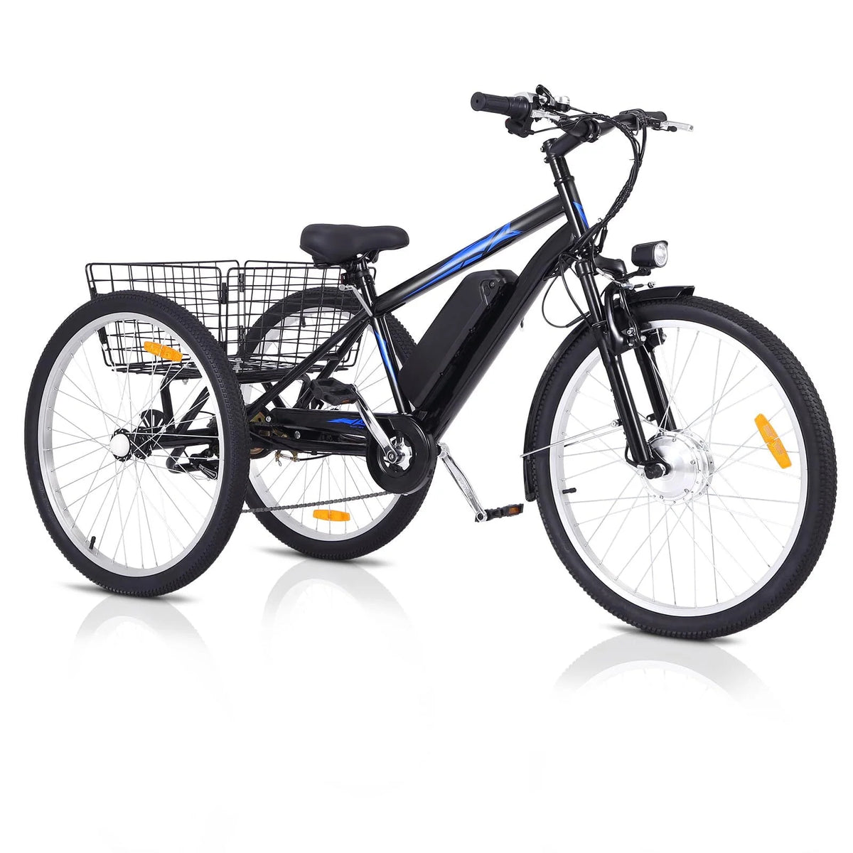 Electric Tricycle 24 7 Speeds 3 Wheels Blue A61291