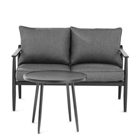 2-Piece Patio Loveseat Set, Gray E768253