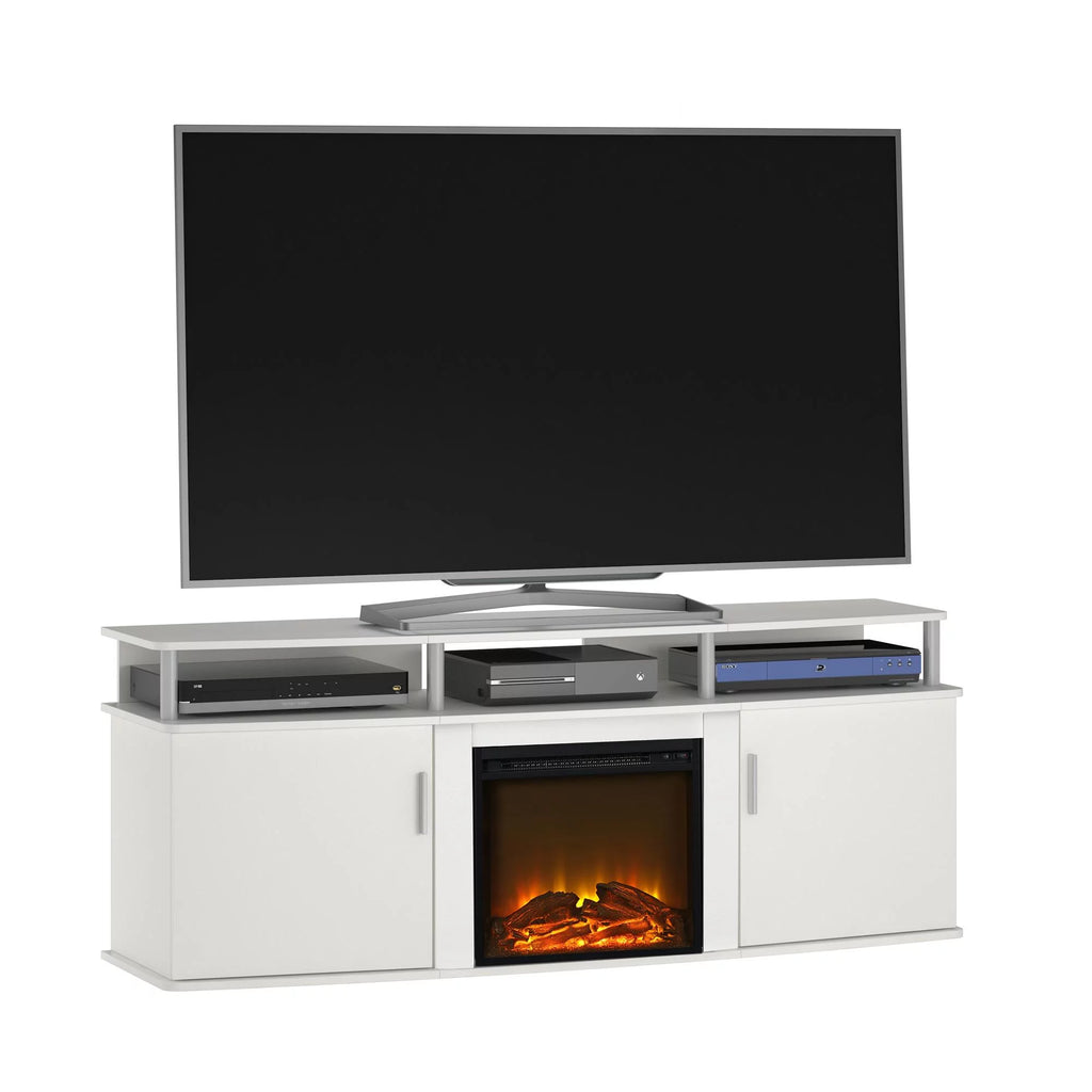White Electric Fireplace TV Console Y25363