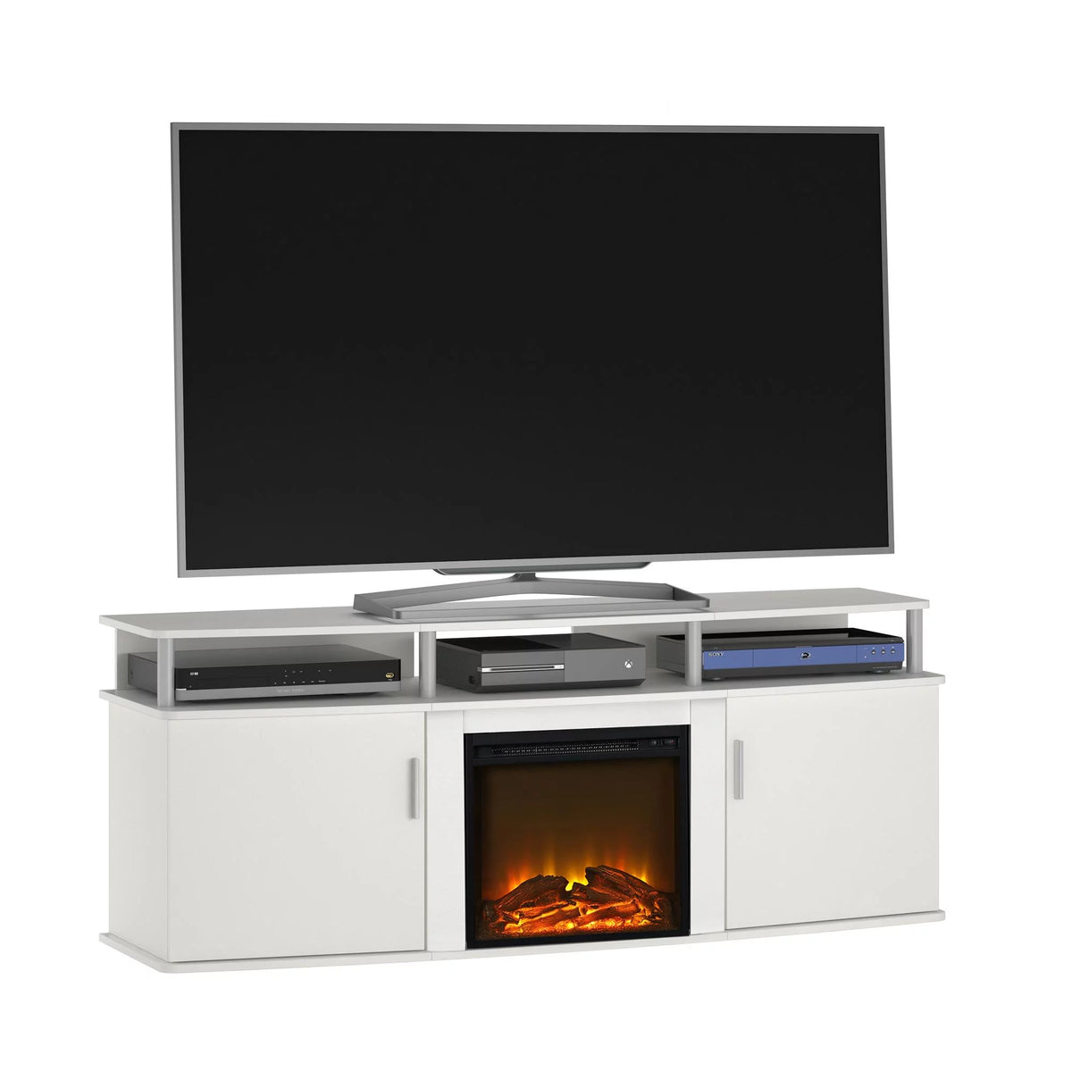 White Electric Fireplace TV Console Y25363