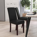 Black Faux Leather Panel Back Parson's Chair P5586