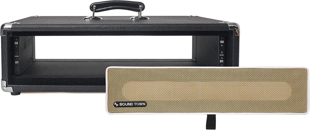 Vintage 2U Amp Rack Case with Rubber Feet, Black H96374