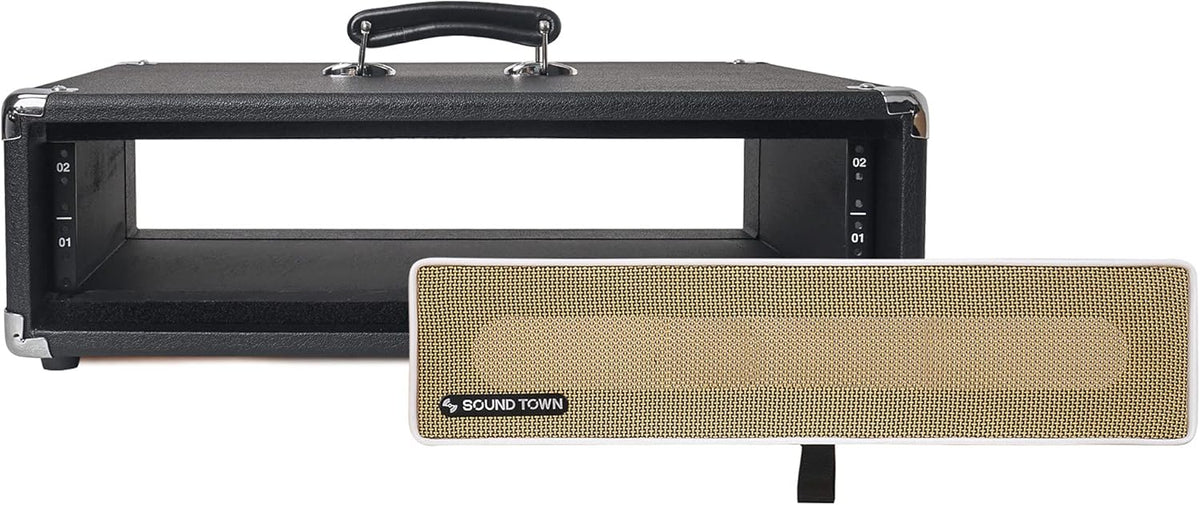 Vintage 2U Amp Rack Case with Rubber Feet, Black H96374