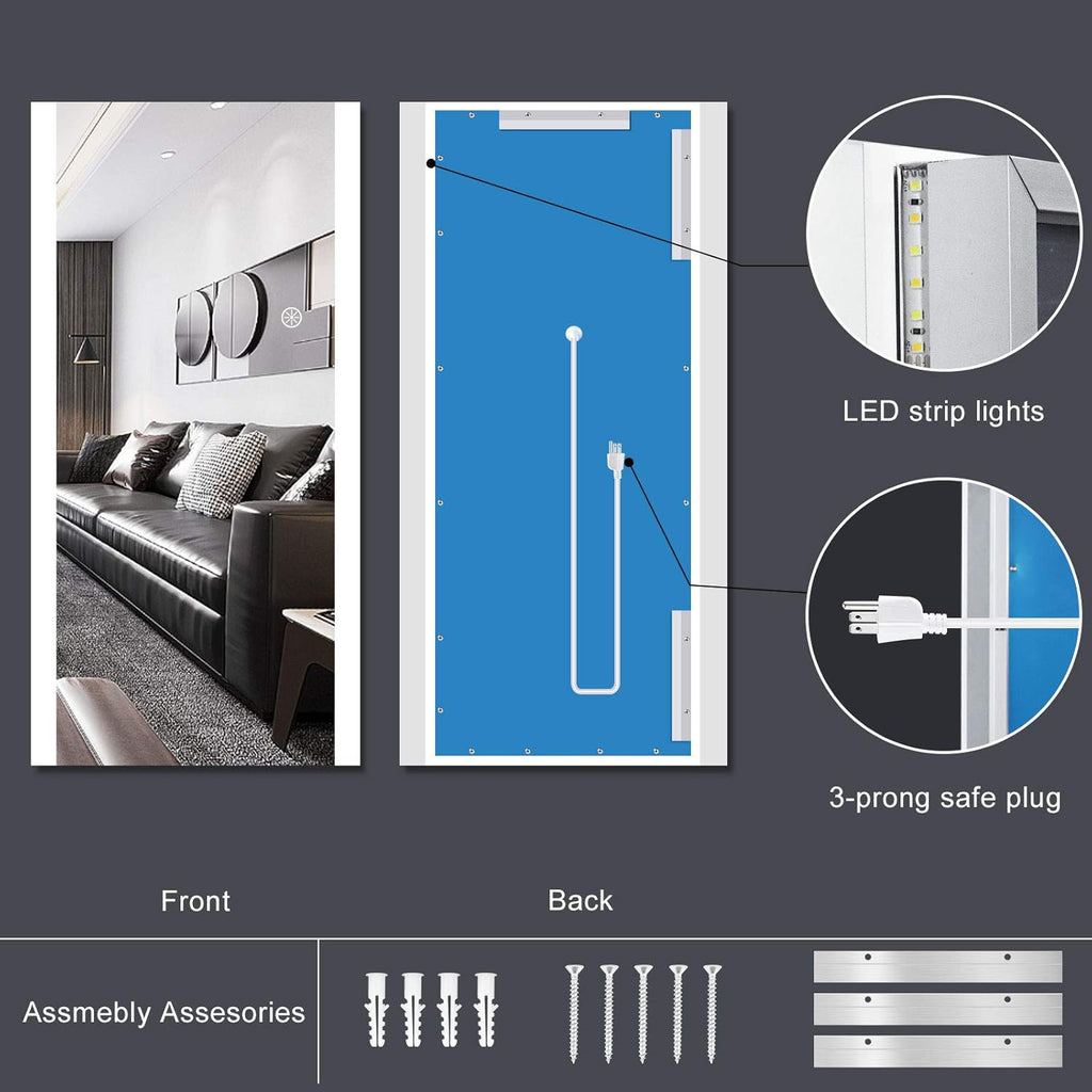 47x22 Full Length LED Wall Mounted Mirror Z769451