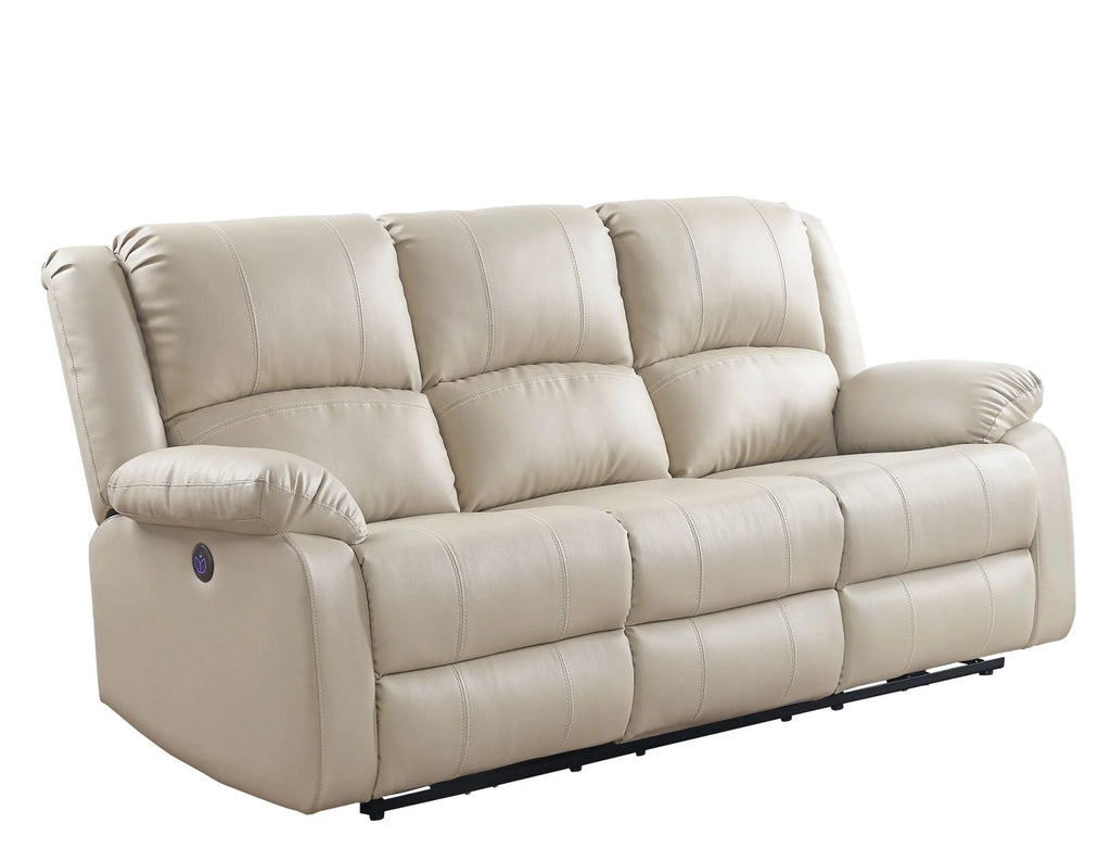 Beige PU Power Motion Sofa T3992