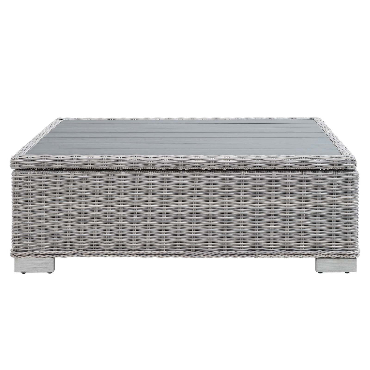 45" Light Gray Wicker Rattan Outdoor Coffee Table R8962