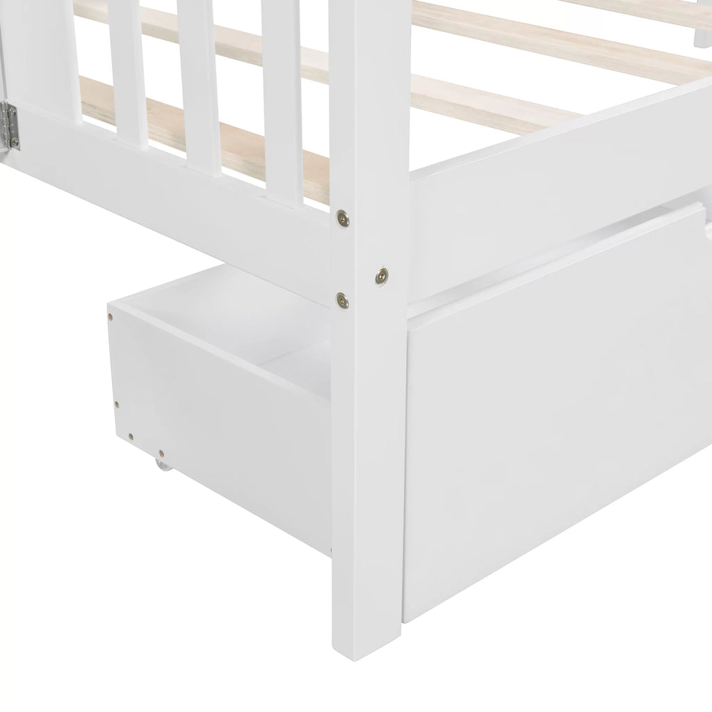 Twin Size White Daybed with Two Drawers C94829