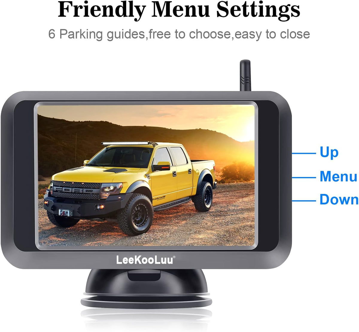 Wireless Backup Camera with 5'' Monitor Full HD 1080P Bluetooth Rear View Camera W44617