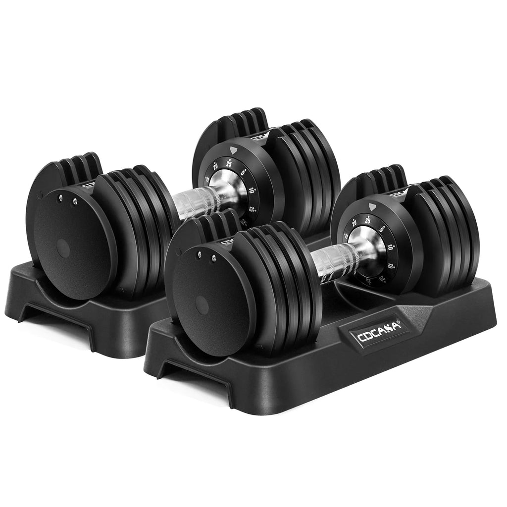 Adjustable Dumbbell Set 25 Lb Black X1993