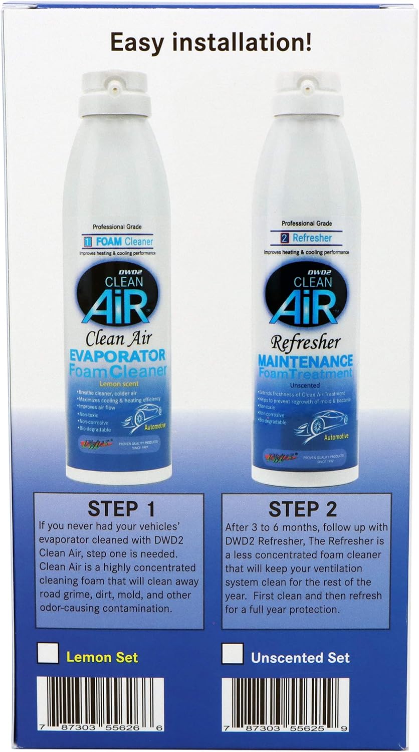 Automotive Foaming AC Evaporator Coil Cleaner & Refresher, Unscented, Pack of 2 W37126