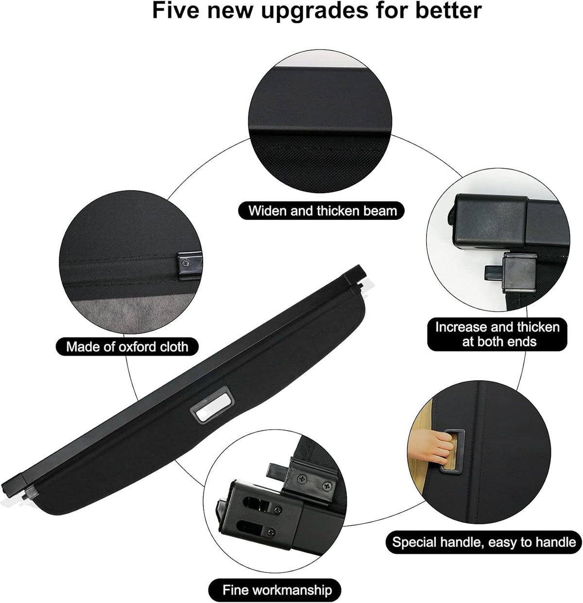Black Waterproof Canvas Retractable Trunk Cover E545