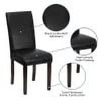 Black Faux Leather Panel Back Parson's Chair P5586