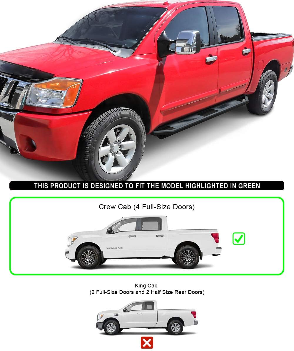 6.5in Aluminum Running Boards for Nissan Titan Crew Cab G387241