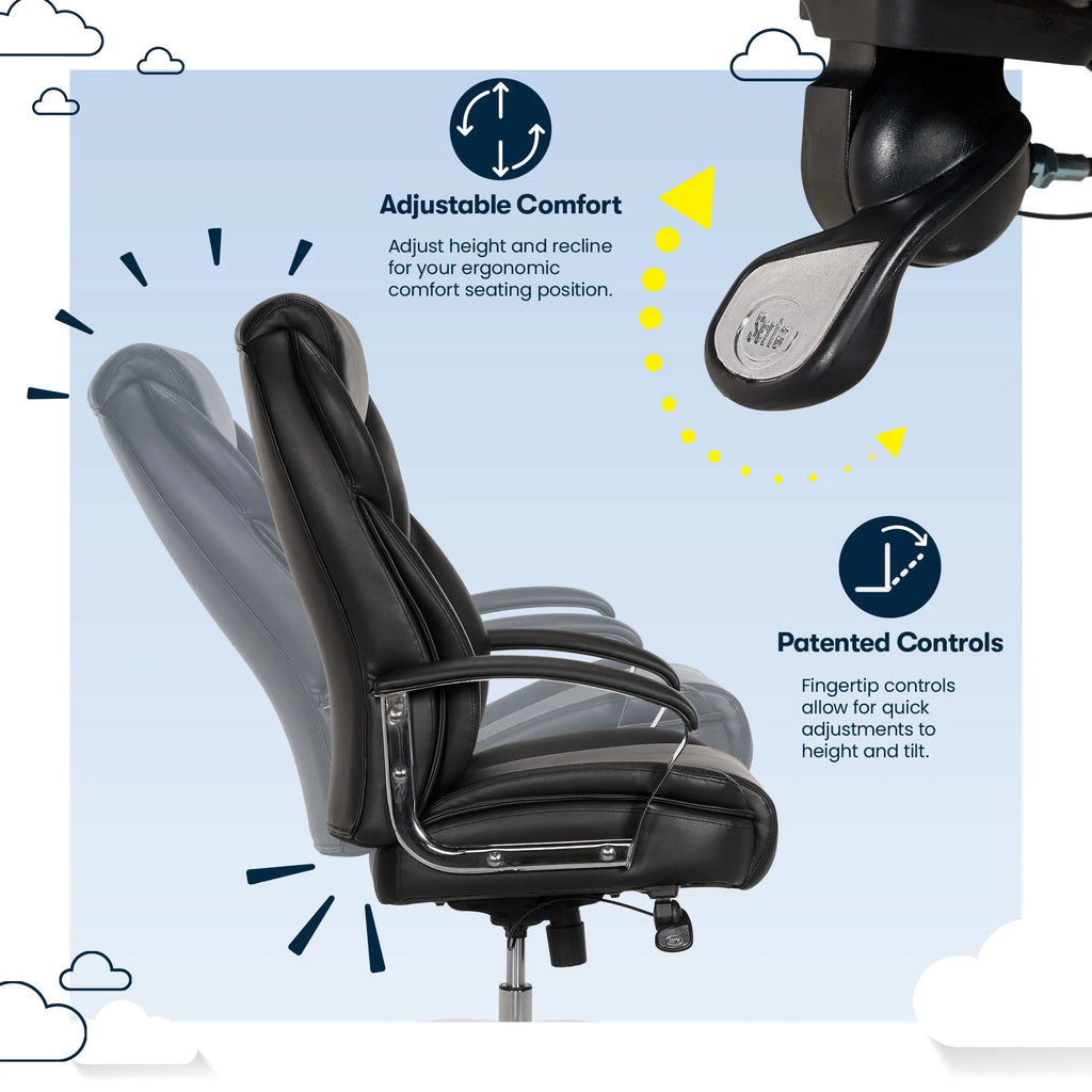 Black Bonded Leather Big & Tall Office Chair D26241