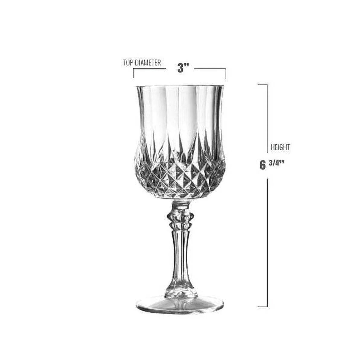 8 oz Crystal Cut Plastic Wine Glasses 48ct D343786