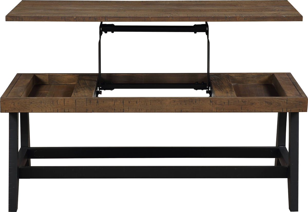 Caramel and Ebony Lift-Top Coffee Table O2848