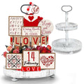 19 Pcs Tiered Tray Decorations Set with 2 Tiered Tray Stand F565
