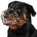 Dog Muzzle Wire Basket Adjustable Leather Straps C548261