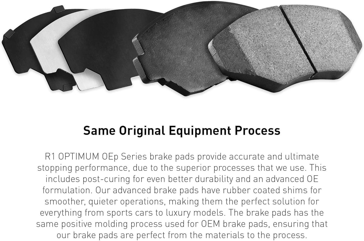 Front Carbon Brake Rotors Slotted with Pads and Sensor Wire R590